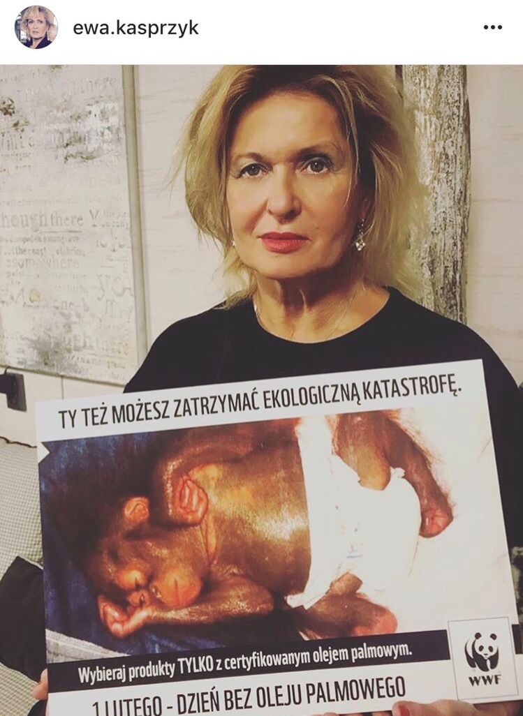 Ewa Kasprzyk - Dzień bez oleju palmowego, akcja WWF Polska