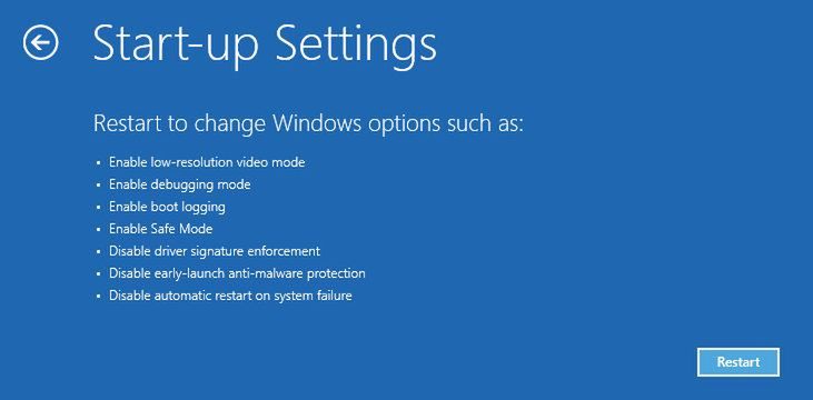 Win 8 - Recovery options