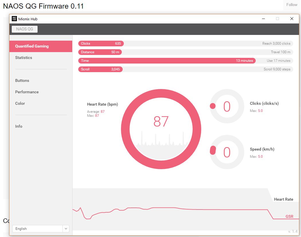 Mionix Naos QG – test myszy monitorującej szybsze bicie serca 8