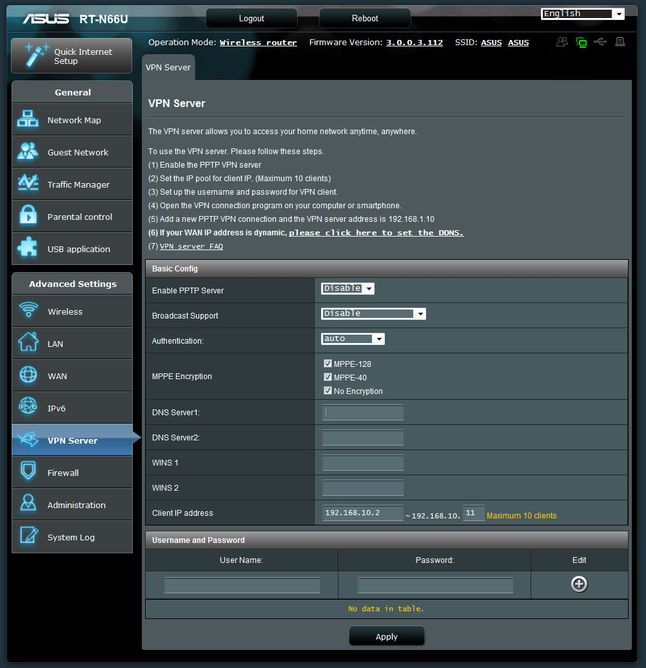Konfiguracja serwera VPN na routerze Asusa