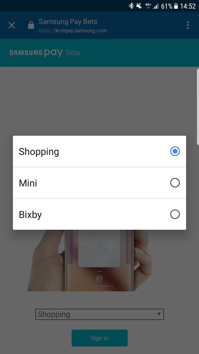 Bixby jako opcja w Samsung Pay (źródło: sammobile.com)