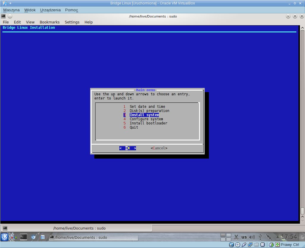 Bridge Linux: Instalacja – część III