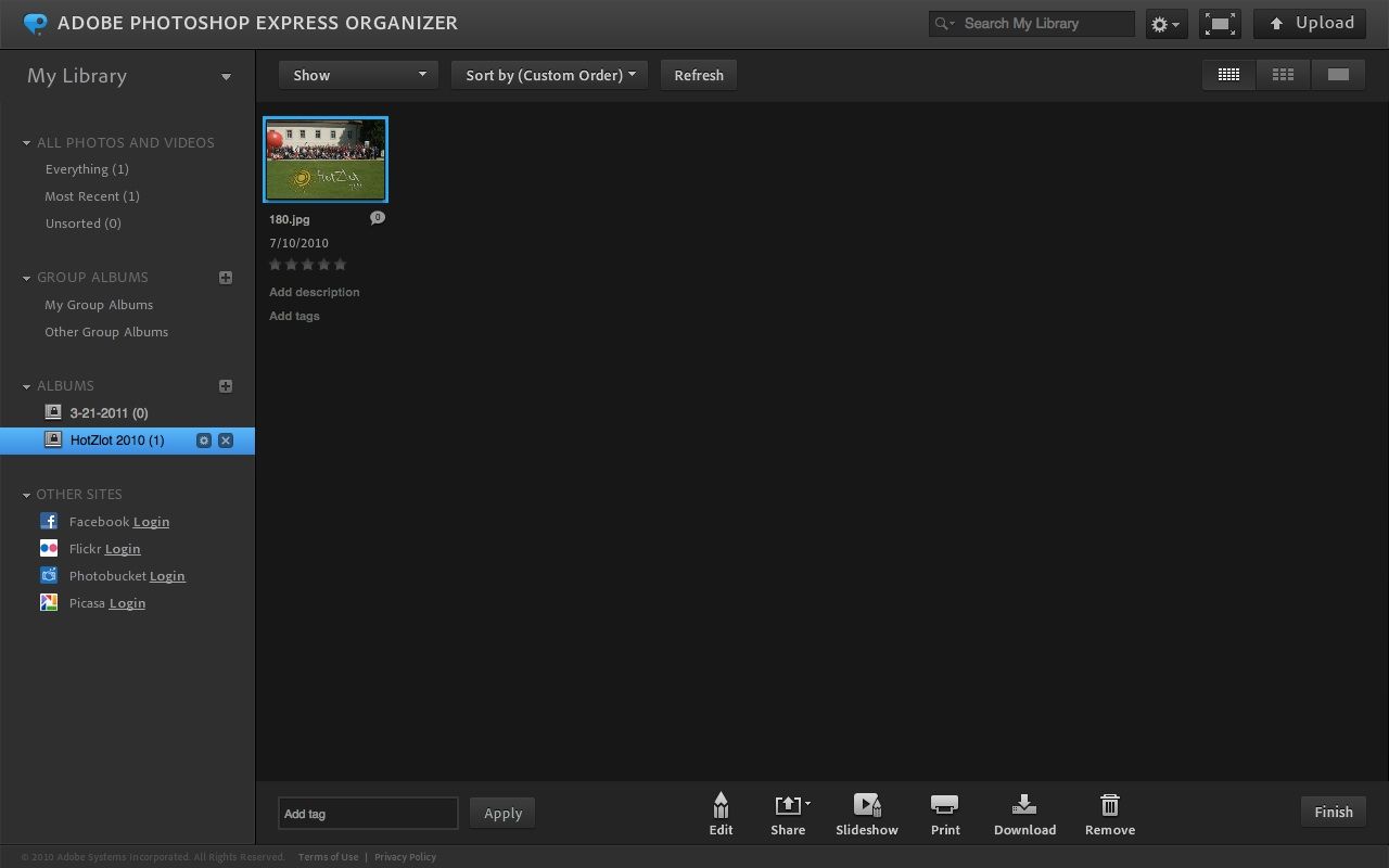 Photoshop - lista albumów