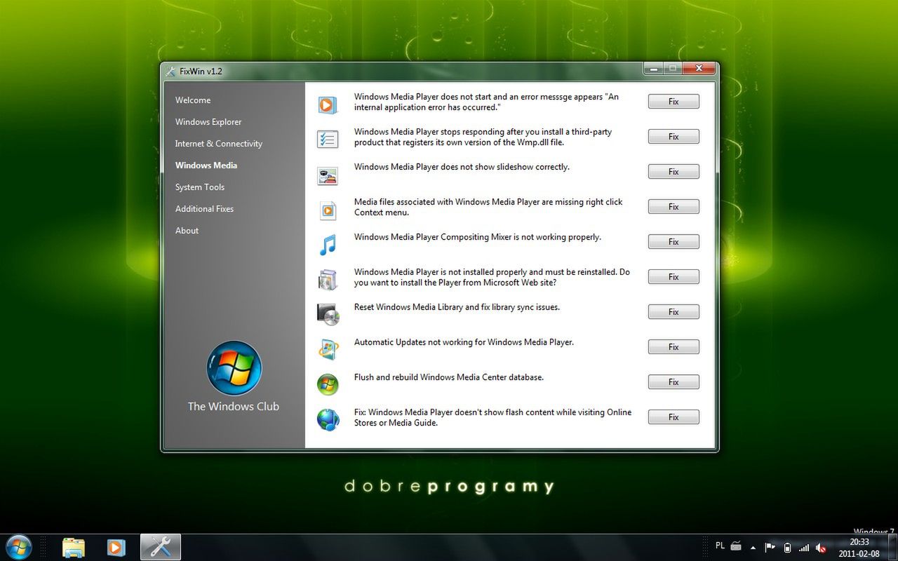 FixWin - Windows Media