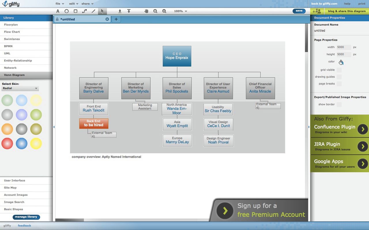 Gliffy - przykładowy projekt