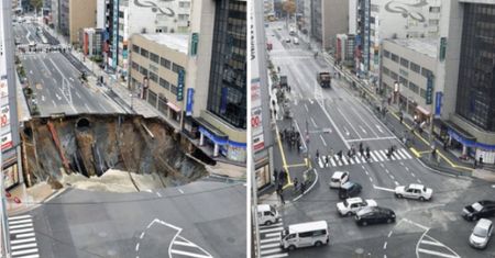 Gigantyczna dziura w jezdni naprawiona w 48 godzin. Tak się buduje w Japonii