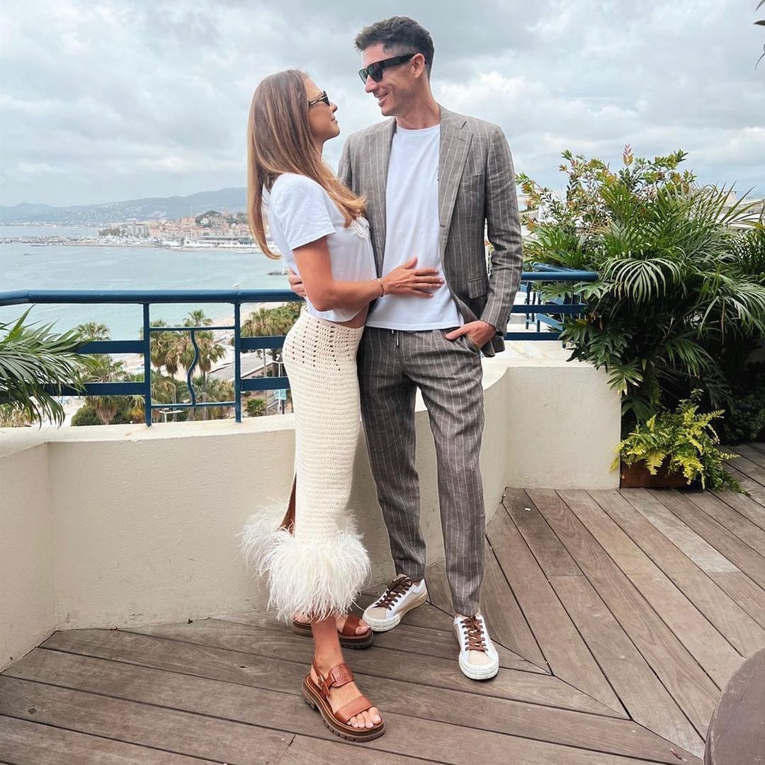 Anna Lewandowska i Robert Lewandowski w Cannes