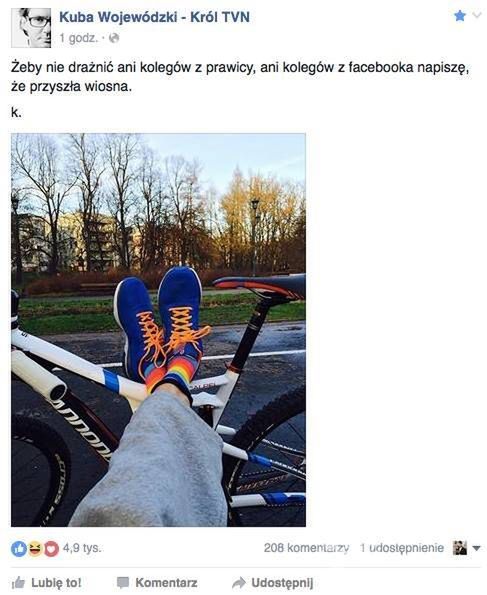 Kuba Wojewódzki prowokuje na Facebooku
