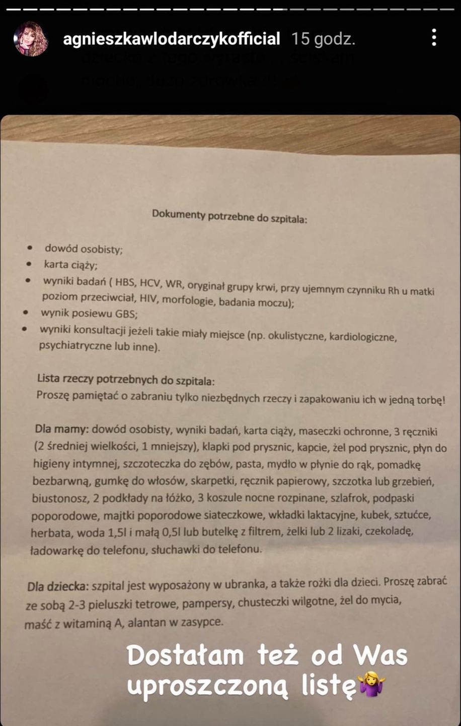Agnieszka Włodarczyk spakowała się na porodówkę