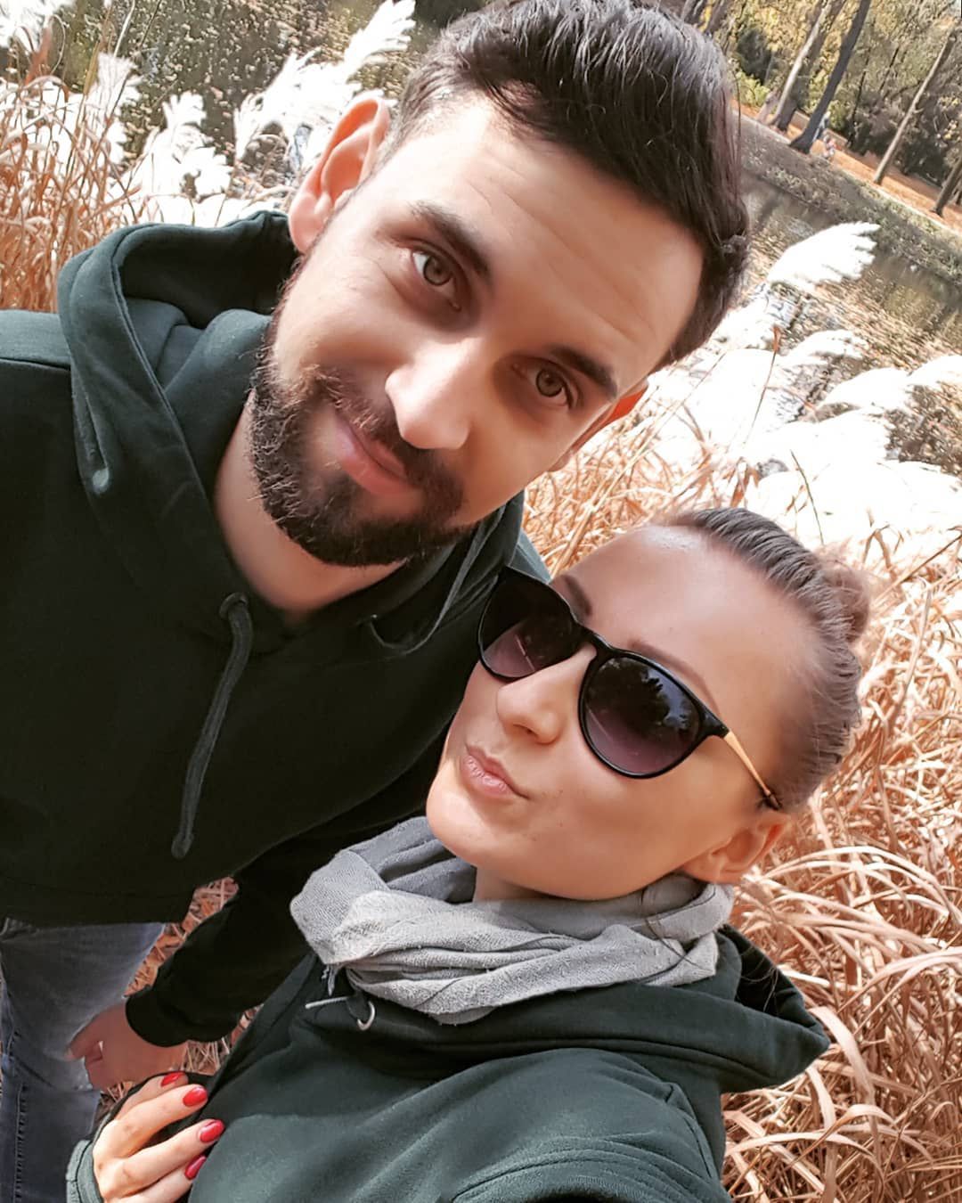 Agata Zamęcka z mężem
