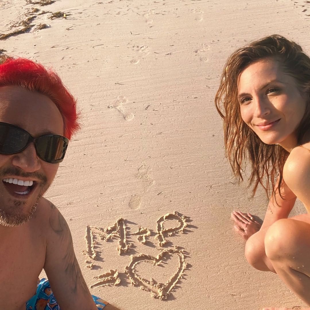 Michał Wiśniewski i Pola na plaży
