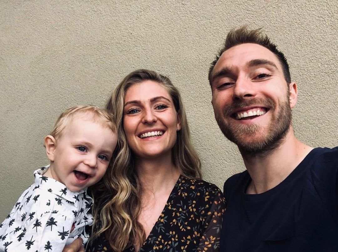 Christian Eriksen i Sabrina Kvist Jensen