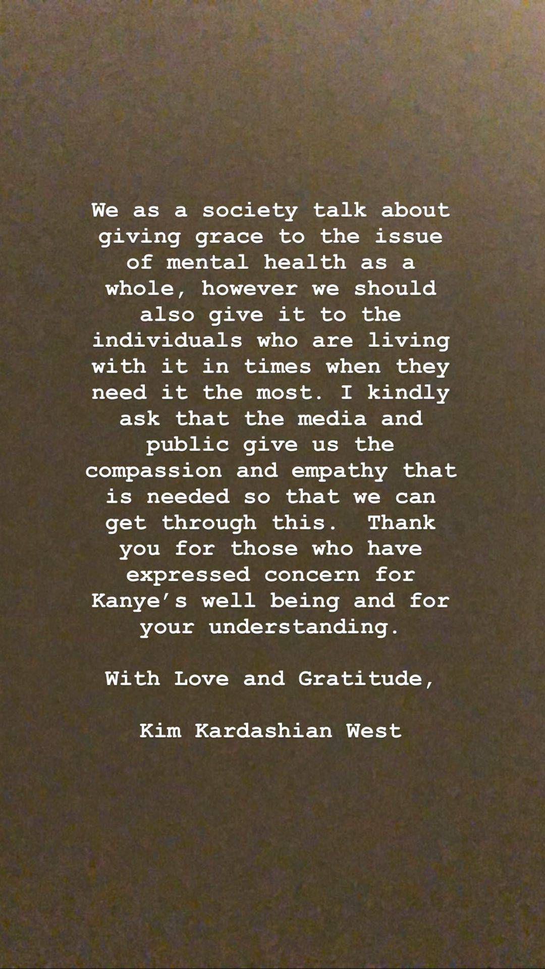 Kim Kardashian - oświadczenie