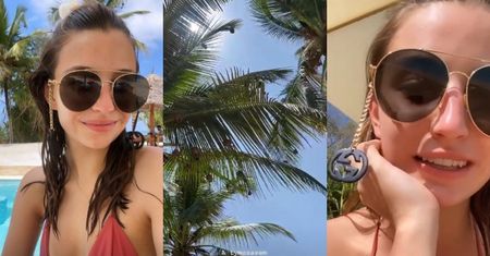 Julia Wieniawa w skromnych okularach Gucci za prawie 3 tysiące pozdrawia z Zanzibaru (ZDJĘCIA)