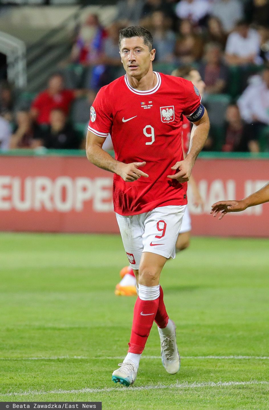 Mecz eliminacji UEFA EURO 2024 Mo?dawia - PolskaFot. Beata Zawadzka/East News, 20.06.2023 Kiszyniow. Mecz eliminacji UEFA EURO 2024 Moldawia - Polska.  n/z: Robert LewandowskiBeata Zawadzka