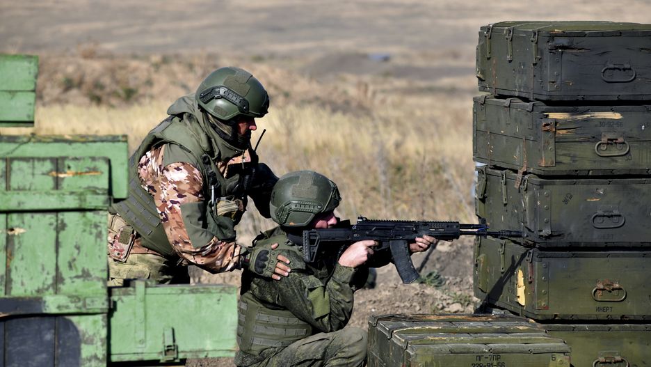 Rosyjscy żołnierze podczas szkolenia