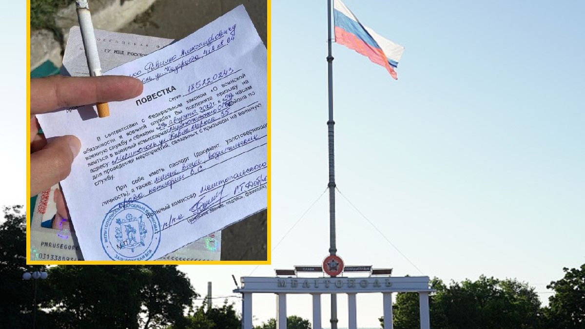 Rosjanie wręczają wezwania do wojska Ukraińcom w Melitopolu