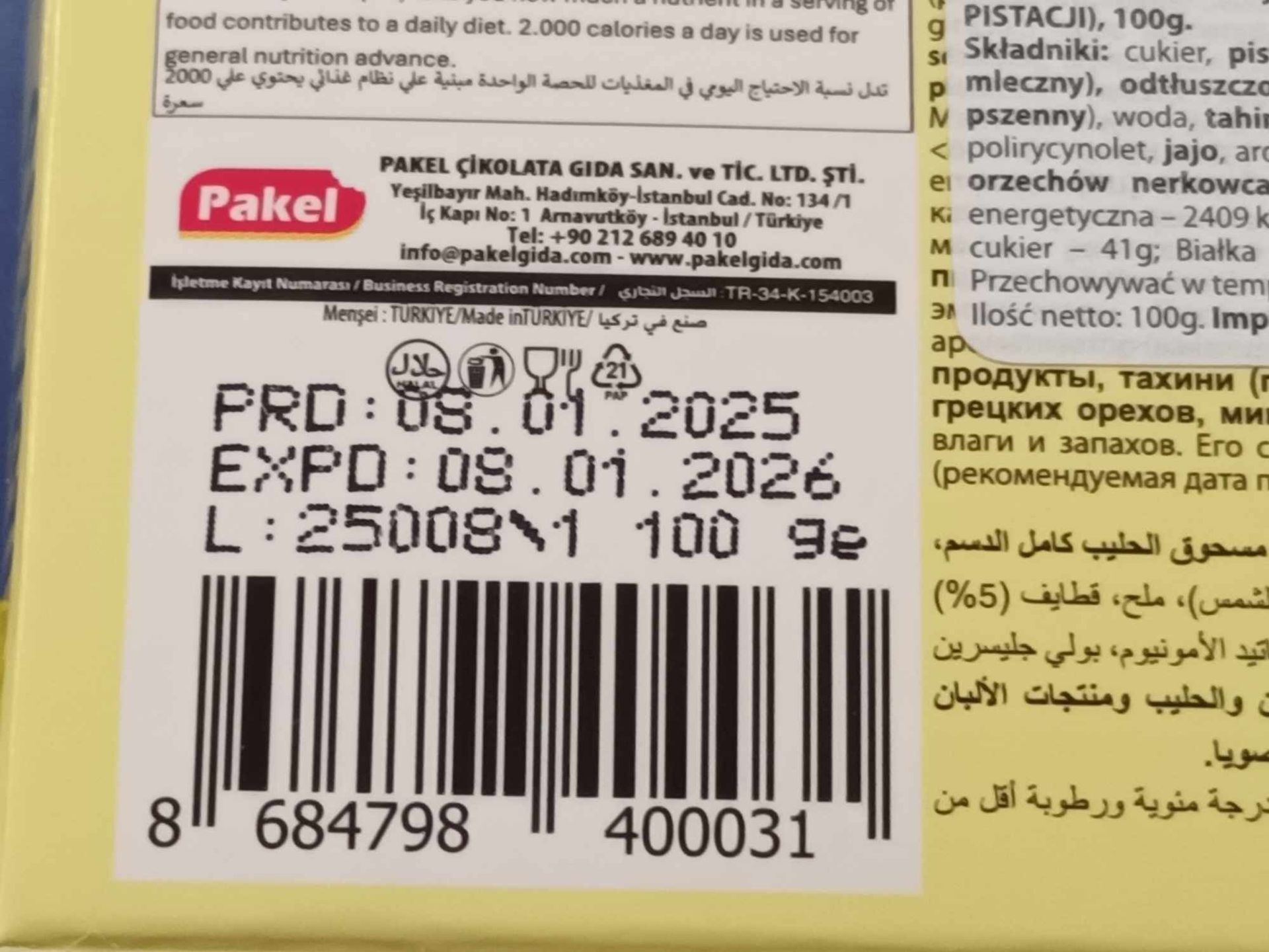 Dubajska czekolada tureckiej firmy Miskets