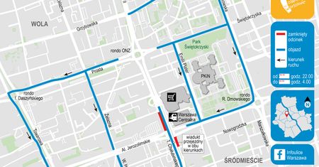 Warszawa. W weekend wymiana nawierzchni na dojazdach do ronda Czterdziestolatka