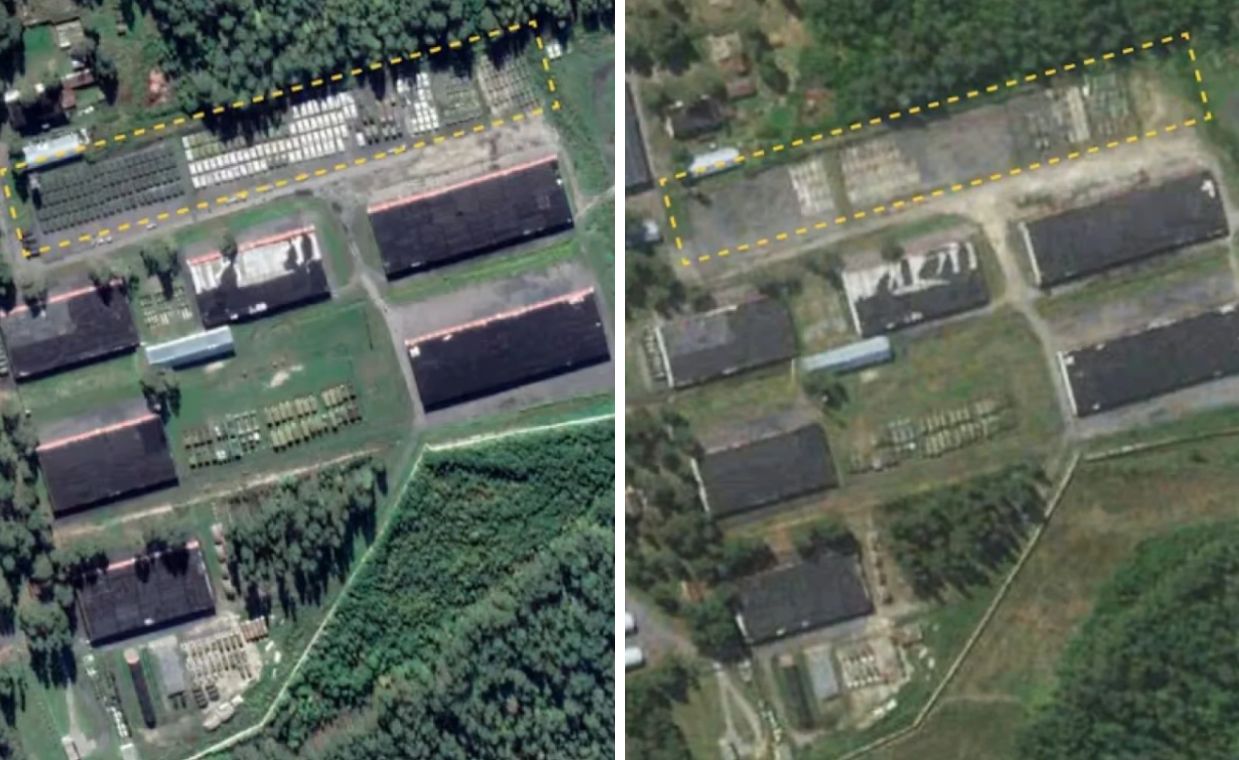 Russia has deployed equipment and soldiers. Empty spaces near the border.