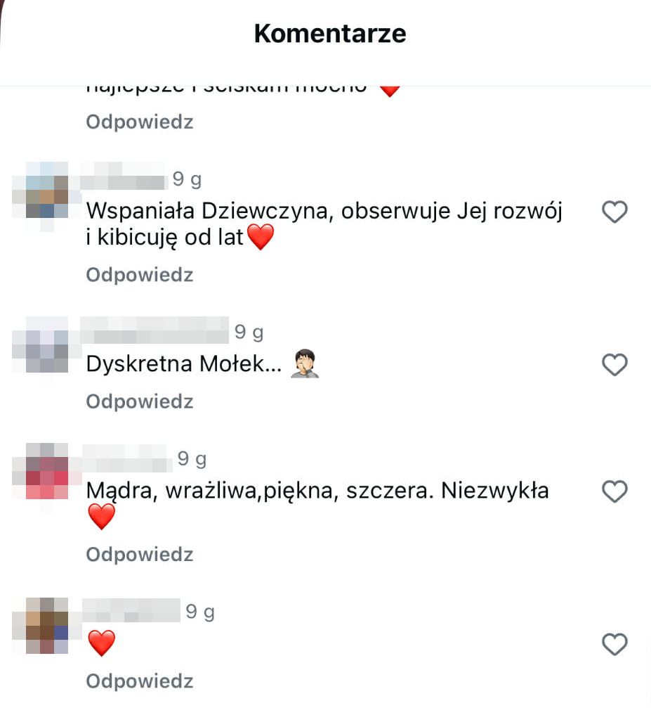 Komentarze pod rolką Magdy Mołek