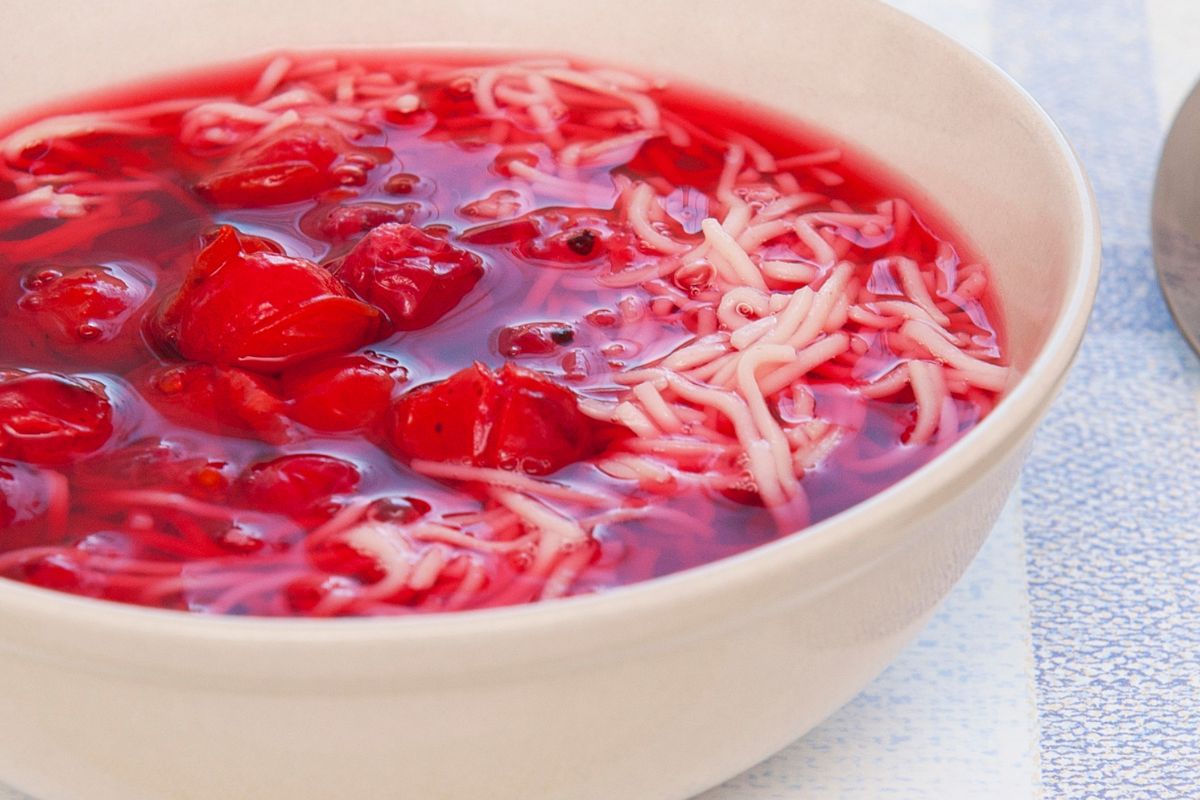 Serve fruit soup with your favorite pasta