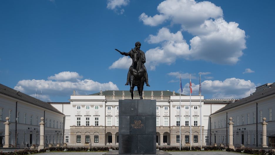 View of a statue on the Presidential Palace, an official
WARSAW, POLAND - 2024/08/17: View of a statue on the Presidential Palace, an official residence of the Polish head of state and president, in Warsaw. The Presidential Palace, located on Krakowskie Przedmiecie Street in central Warsaw, serves as the official residence of the President of Poland. Built in 1643 as a mansion for Polish aristocrats, the 17th-century structure has undergone extensive renovations over the years. Today, it is a popular tourist destination, offering public tours. (Photo by Tomas Tkacik/SOPA Images/LightRocket via Getty Images)
SOPA Images