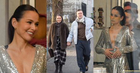 Paulina Sykut-Jeżyna przymierza suknię z głębokim dekoltem podczas shoppingu z małżonkiem (ZDJĘCIA)