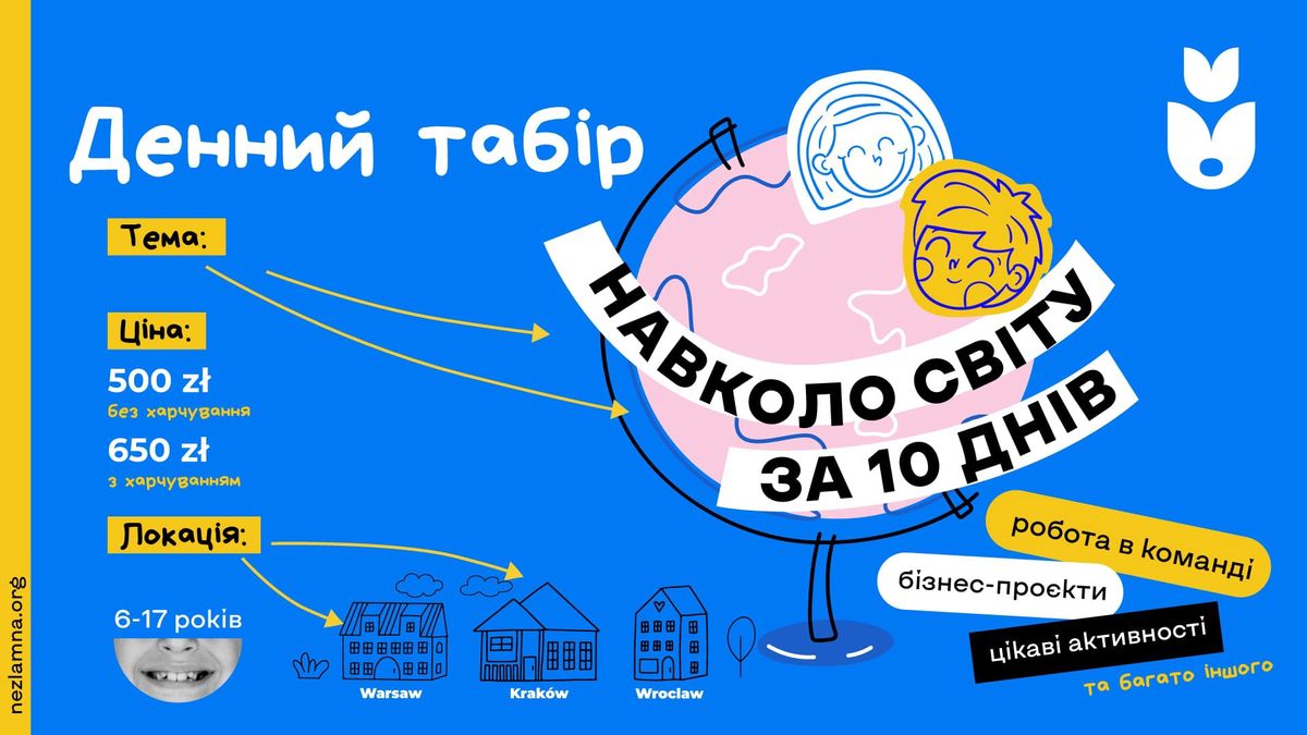 Літній денний табір «Навколо світу за 10 днів» від Фундації «Незламна Україна» 