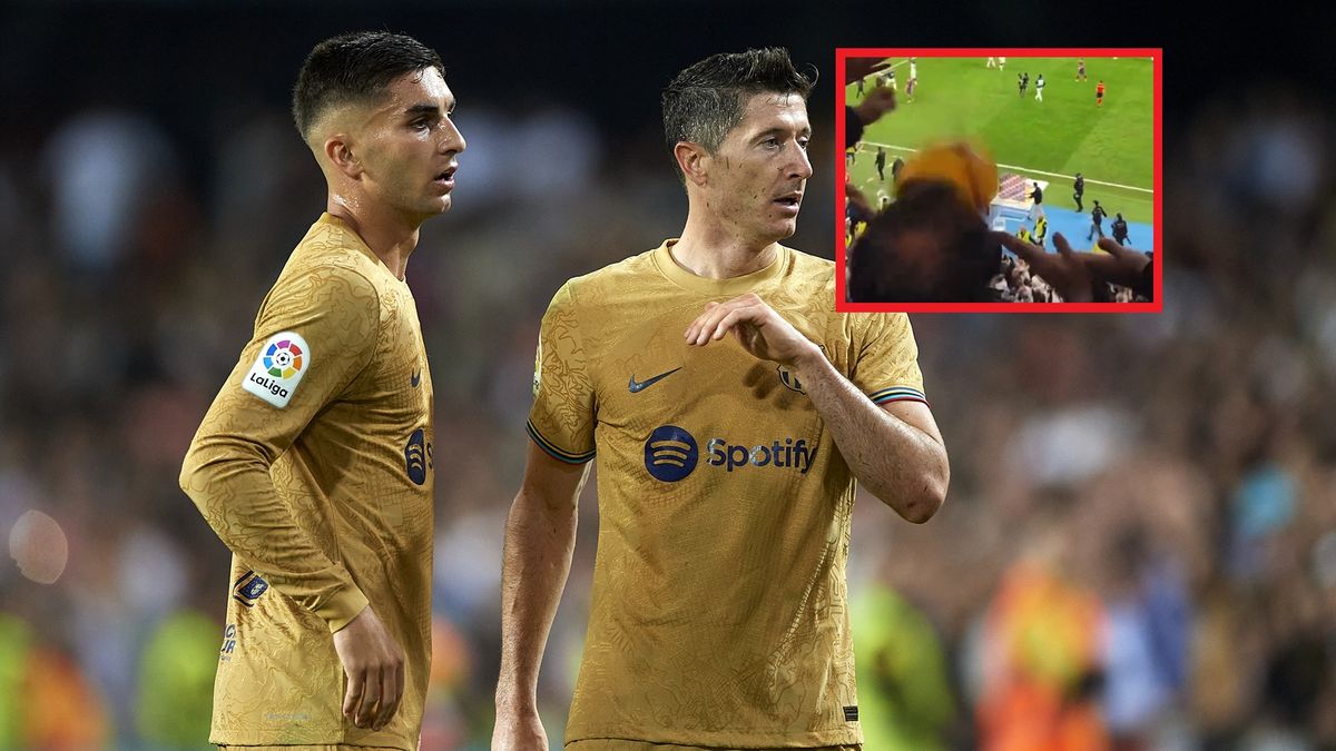 Na zdjęciu: Ferran Torres i Robert Lewandowski