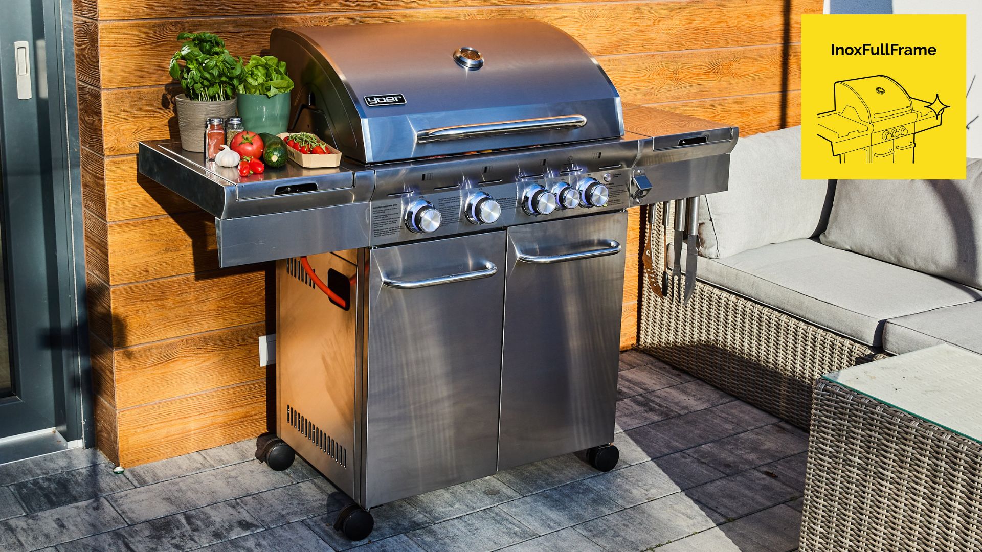 Grill gazowy Yoer z technologią InoxFullFrame