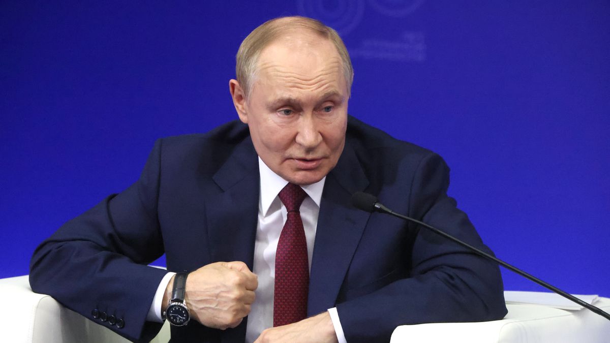 SAROV, RUSSIA - AUGUST 22 (RUSSIA OUT) Russian President Vladimir Putin gestures during a meeting with nuclear industry representatives while visiting the All-Russian Scientific Research Institute Of Experimental Physics on August 22, 2025, in Sarov, Russia. Putin visited a national center of nuclear research, located in Nizhny Novrorod region, known as Gorky-130 or Arzamas-16 in the past, as a location of Soviet nuclear weapons facilities. (Photo by Contributor/Getty Images)