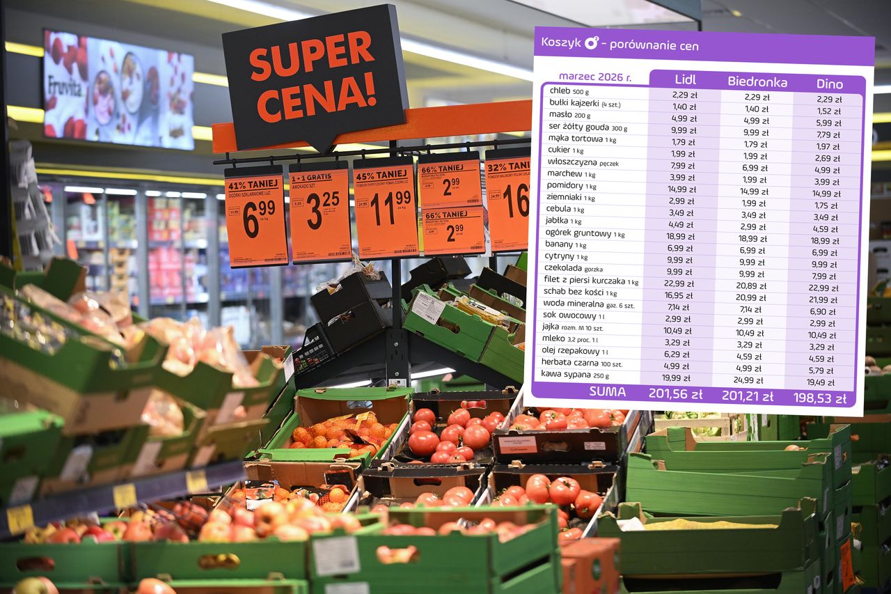 Zrobiliśmy zakupy w Dino, Biedronce i Lidlu. Oto jakie produkty potaniały