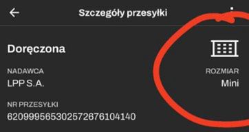 Paczka została wysłana jako mini.