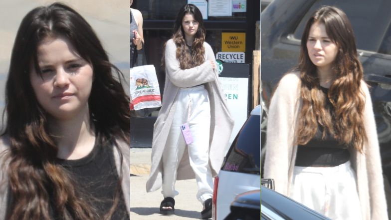 Naturalna Selena Gomez robi zakupy z przyjaciółmi w dresach i kapciach (ZDJĘCIA)