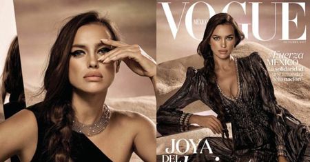 Irina Shayk kusi biustem na okładce "Vogue'a"