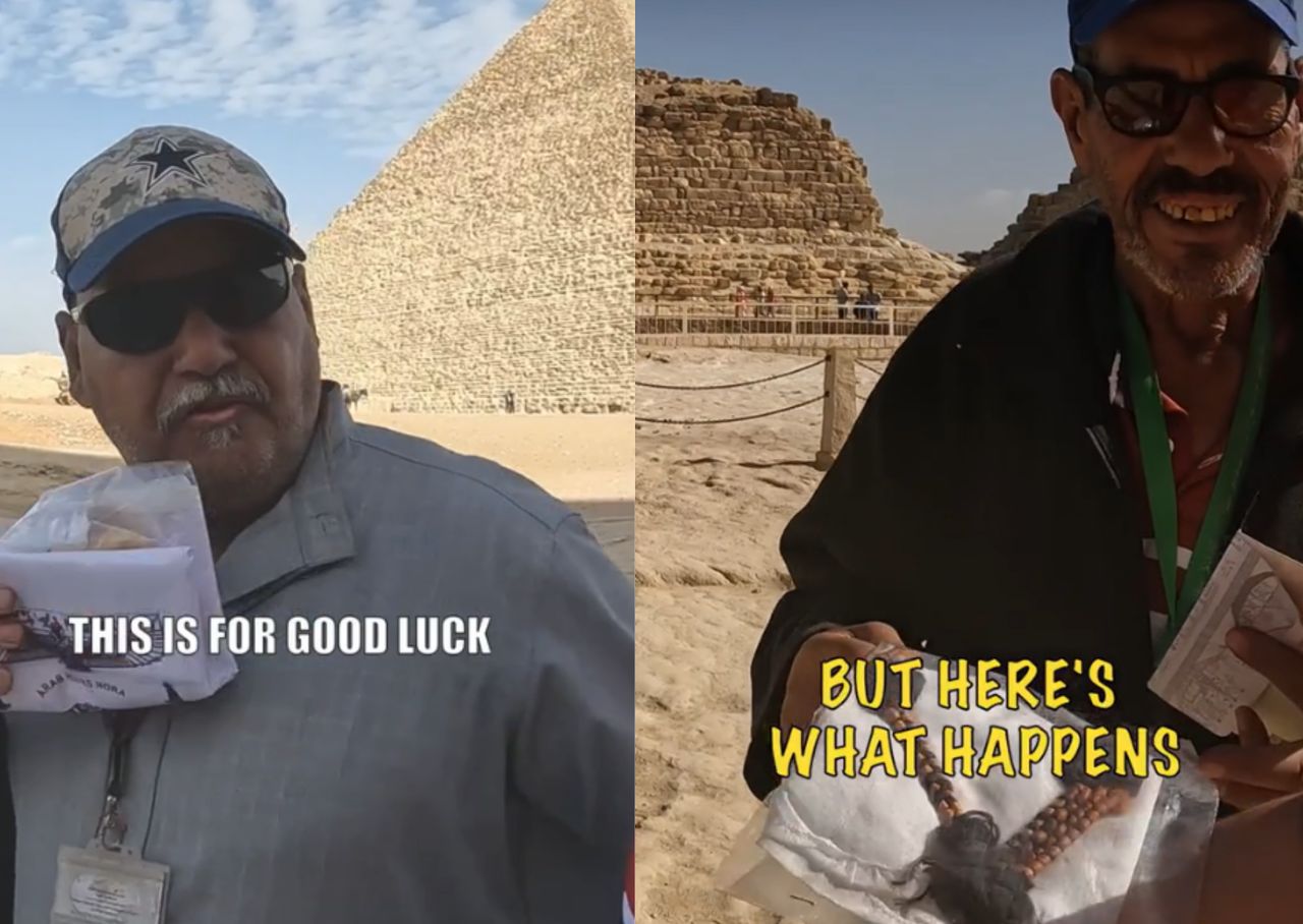 Egyptians bestow gifts upon tourists.