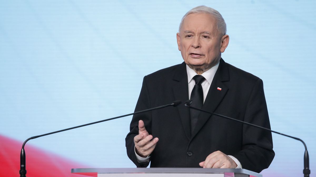 Warszawa, 02.01.2025. Prezes PiS Jarosław Kaczyński podczas konferencji prasowej w siedzibie partii przy ul. Nowogrodzkiej w Warszawie, 2 bm. (sko) PAP/Tomasz Gzell