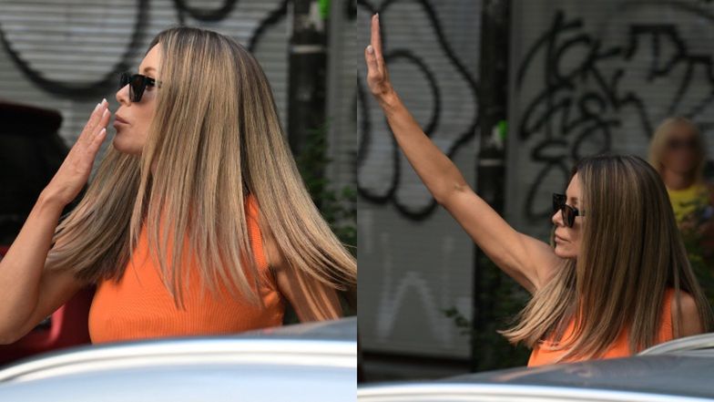 Małgorzata Rozenek i Krzysztof Skórzyński wychodzą ze studia "Dzień Dobry TVN"