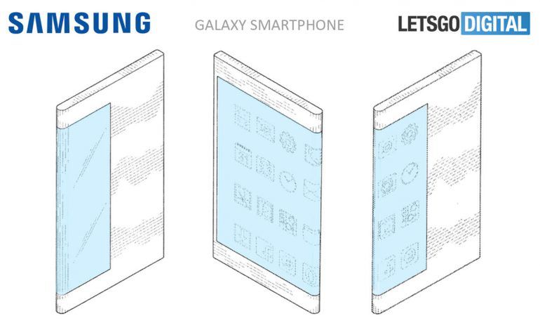 Ilustracja do wniosku patentowego Samsunga, który dotyczy wyglądu smartonu z zagiętym ekranem