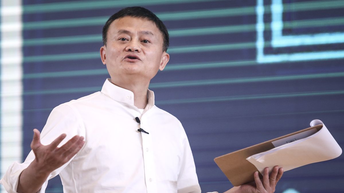 SANYA, CHINA - JANUARY 07:  Founder  of Alibaba Group Jack Ma gives a speech at the 'Ma Yun Rural Teachers and Headmasters Prize' on January 7th, 2020 in Sanya , Hainan province, China.  (Photo by Wang HE/Getty Images)