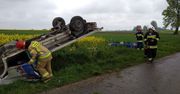 Wypadek samochodu przewożącego butlę z gazem propan-butan