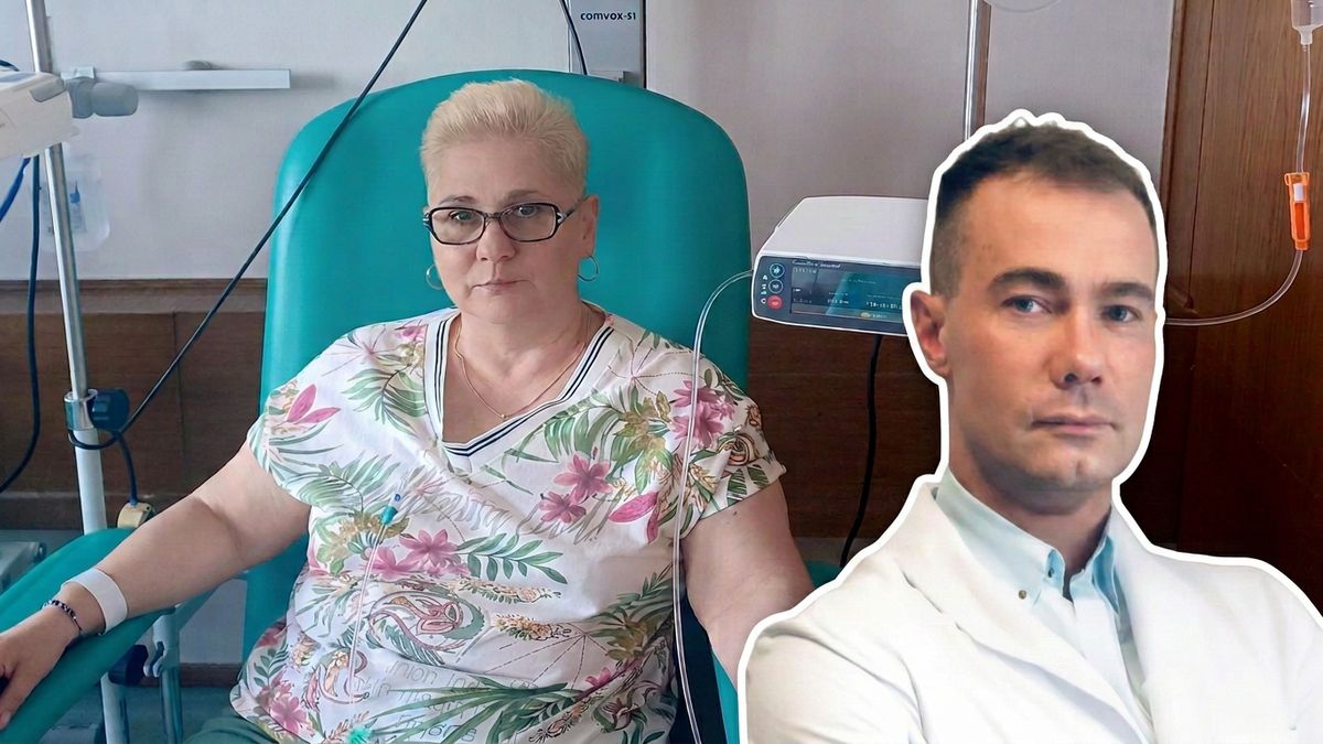 Katarzyna Czochańska podczas immunoterapii, dr Paweł Różanowski