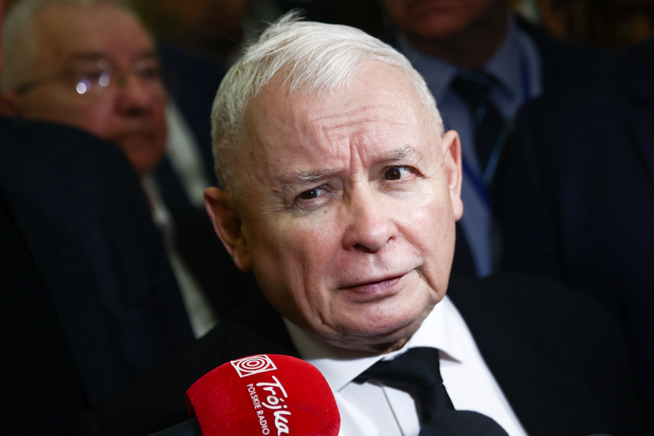 WARSAW, POLAND - JANUARY 25: Law and Justice party leader Jaroslaw Kaczynski is seen during the Polish Parliament meeting in Warsaw, Poland on January 25, 2024. Opposition Law and Justice party former ministers Mariusz Kaminski and Maciej Wasik were arrested at the beginning of January but Polish President Andrzej Duda decided to pardon them. Marshal of the Parliament invalidated their mandates, although politicians say they are legally MPs and will try to attend Parliament meetings. (Photo by Jakub Porzycki/Anadolu via Getty Images)