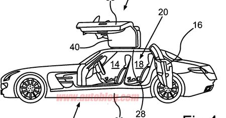 Wyciek ilustracji patentowych - czterodrzwiowy Mercedes SLS AMG?