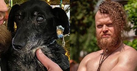 Sylwester Wardęga pozuje z suczką Chicą sześć lat po filmie z psem-pająkiem: "Jest zupełnie głucha, ale wciąż się cieszy i merda ogonem"