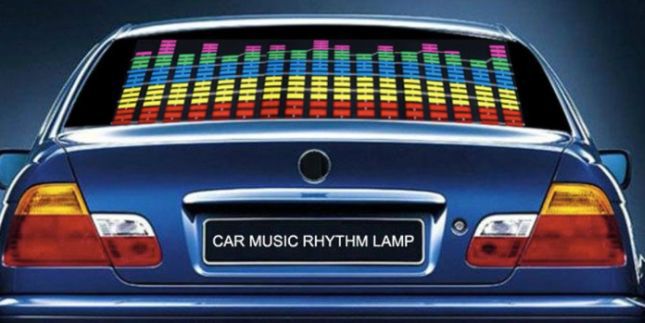 Sound Music Activated Car Sticker Equalizer Glow Flash Light LED Panel