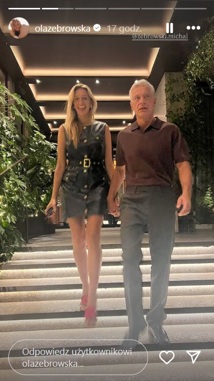 Aleksandra Żebrowska w modnej stylizacji na randce z mężem