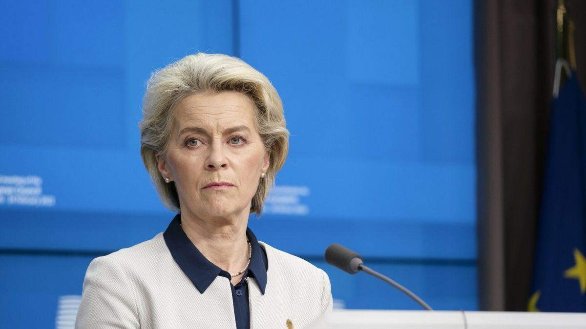 Szczyt UE ws. agresji Rosji na Ukrain?
President of the European Commission Ursula von der Leyen is talking to media at the end of an EU Summit on the situation of the war in Ukraine on February 25, 2022 in Brussels, Belgium.   Fot: Thierry Monasse/REPORTER
Thierry Monasse/REPORTER