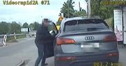 Wyprzedził policję na czerwonym, a potem gonił własny samochód. Kamera w radiowozie wszystko nagrała